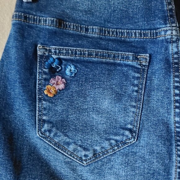 Free People Driftwood Leah Butterfly Effect Jean Mini Skirt 25 Button Front NWOT - Picture 7 of 8